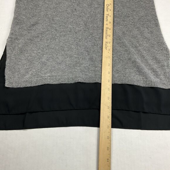 C by Bloomingdales Cashmere Tunic Sweater Small Gray Layered Hem Soft Pullover - Picture 6 of 9